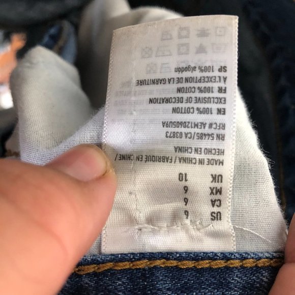 AMERICAN EAGLE Button Up Denim Jean Shorts Size 6 - Picture 8 of 12